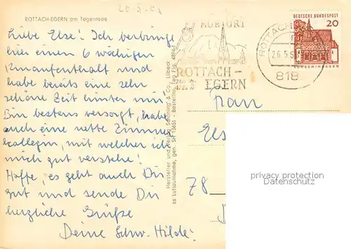 AK / Ansichtskarte Rottach Egern Fliegeraufnahme Teilansicht m. Tegernsee Rottach Egern