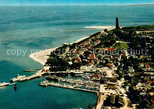 AK / Ansichtskarte Laboe Fliegeraufnahme Hafen Ehrenmal d. Deutschen Marinebundes Laboe
