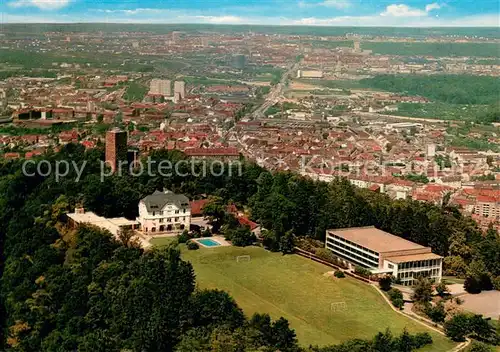 AK / Ansichtskarte Karlsruhe_Baden Fliegeraufnahme Sportschule Schoeneck Karlsruhe_Baden