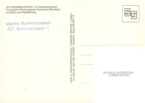 AK / Ansichtskarte Bergneustadt Fliegeraufnahme Feuerwehr Erholungsheim Hackenberg Bergneustadt