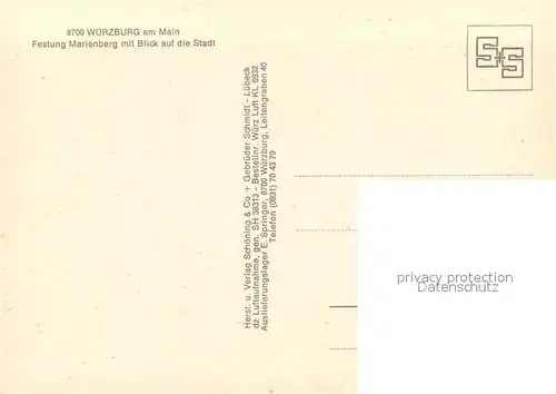 AK / Ansichtskarte Wuerzburg Fliegeraufnahme Festung Marienberg u. Stadt Wuerzburg