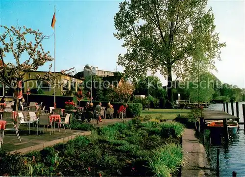 AK / Ansichtskarte Moelln__Lauenburg Restaurant Cafe Seeblick Terrasse Bootsanleger 