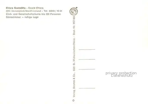 AK / Ansichtskarte Immenstedt_Nordfriesland Ehlers Gaststaette Aussenansicht Immenstedt_Nordfriesland