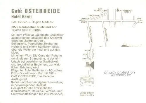 AK / Ansichtskarte Nieblum Cafe Osterheide Hotel Garni Teilansichten Anfahrt Nieblum