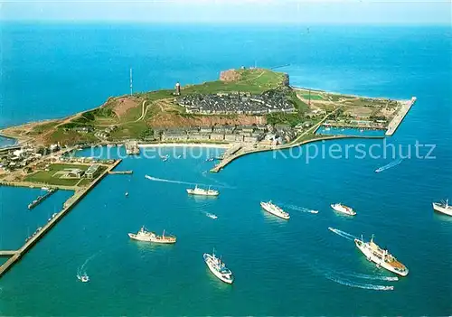 AK / Ansichtskarte Helgoland Fliegeraufnahme Reede Seebaederschiffe Helgoland