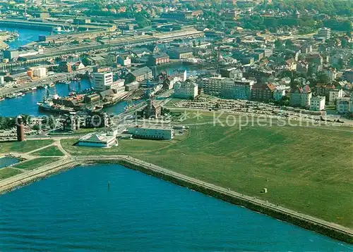 AK / Ansichtskarte Cuxhaven_Nordseebad Fliegeraufnahme Teilansicht Alter Hafen Cuxhaven_Nordseebad