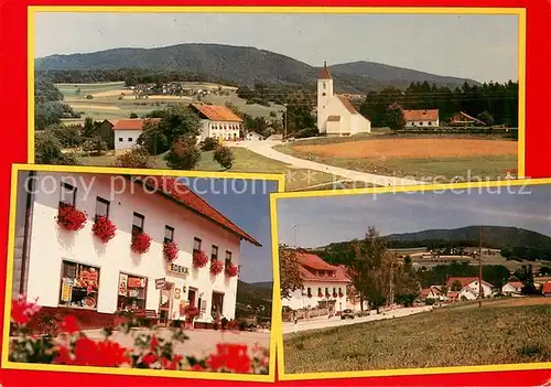 AK / Ansichtskarte Loh_Stephansposching Ortsansicht mit Kirche Edeka Markt Tor zum Bayerischen Wald Loh_Stephansposching