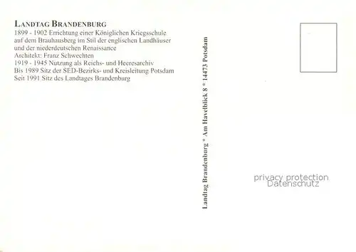 AK / Ansichtskarte Potsdam Fliegeraufnahme Landtag Brandenburg Potsdam