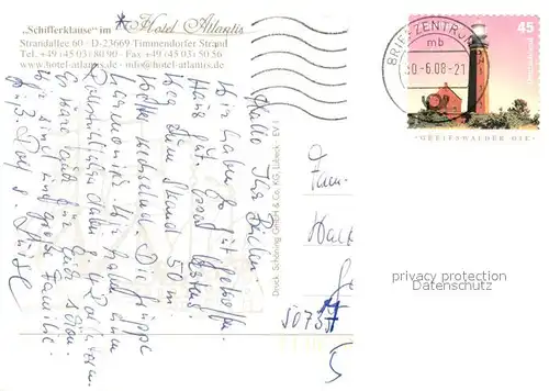 AK / Ansichtskarte Timmendorfer_Strand Schifferklause im Hotel Atlantis Restaurant Terrasse Timmendorfer_Strand