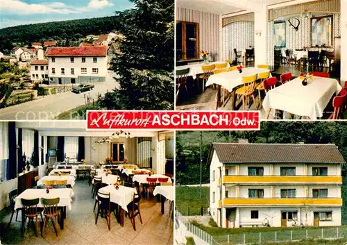 AK / Ansichtskarte Aschbach_Odenwald Gasthaus Pension Zur Rose Teilansichten Aschbach Odenwald