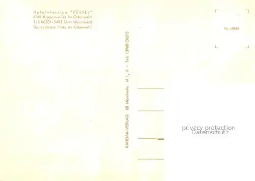 AK / Ansichtskarte Rippenweier Hotel Pension Ruessel Innen  und Aussenansicht Rippenweier