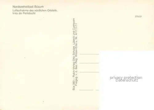 AK / Ansichtskarte Buesum_Nordseebad Fliegeraufnahme Panorama Perlebucht Buesum_Nordseebad