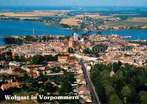 AK / Ansichtskarte Wolgast_Mecklenburg Vorpommern Fliegeraufnahme Teilansicht Insel Usedom Wolgast