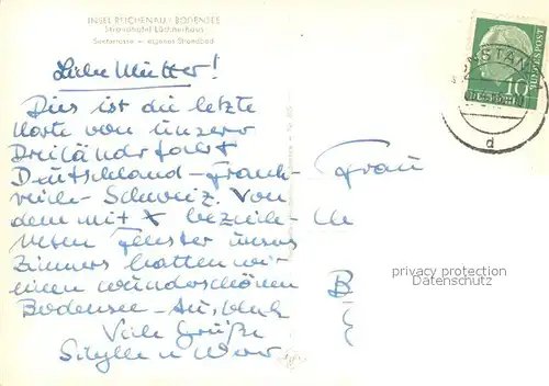 AK / Ansichtskarte Insel_Reichenau_Bodensee Strandhotel Loechnerhaus Aussenansicht 