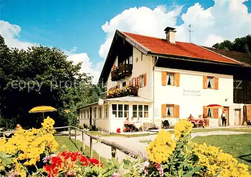 AK / Ansichtskarte Garmisch Partenkirchen Almwirtschaft Hanneslebauer Terrasse Huber Karte Nr. 10051 Garmisch Partenkirchen