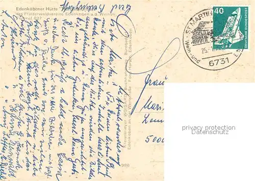 AK / Ansichtskarte Edenkoben Edenkobener Huette Huettenbrunnen Pfaelzerwaldverein Edenkoben