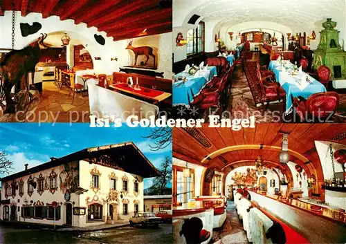 AK / Ansichtskarte Garmisch Partenkirchen Isis Goldener Engel Restaurant Huber Karte Nr 10473 Garmisch Partenkirchen