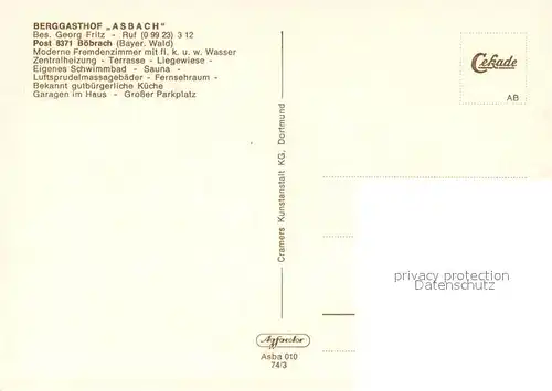 AK / Ansichtskarte Boebrach Berggasthof Asbach Boebrach