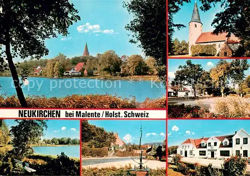 AK / Ansichtskarte Neukirchen_Eutin Teilansichten Kirche Partie am See Neukirchen Eutin