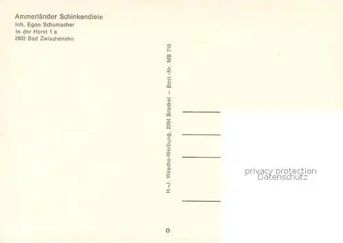 AK / Ansichtskarte Bad_Zwischenahn Ammerlaender Schinkendiele Bad_Zwischenahn