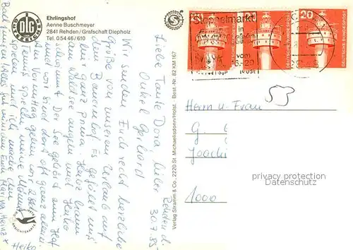 AK / Ansichtskarte Rehden_Diepholz Ehrlingshof Ferienhof Scheune Partie am Wasser Rehden Diepholz