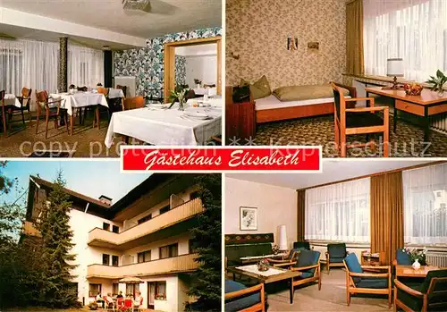 AK / Ansichtskarte Horn Bad_Meinberg Gaestehaus Elisabeth Gastraum Fremdenzimmer Horn Bad_Meinberg