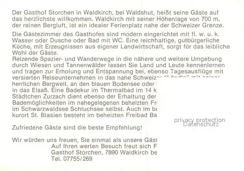 AK / Ansichtskarte Waldkirch_Waldshut Tiengen Gasthof Storchen Gaststube Storchennest Blick ins Tal Waldkirch