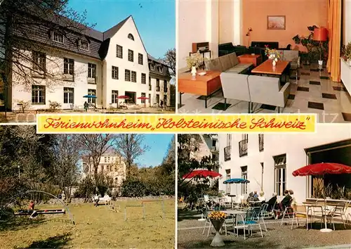 AK / Ansichtskarte Krummsee_Holstein Ferienwohnheim Holsteinische Schweiz Terrasse Garten Krummsee_Holstein