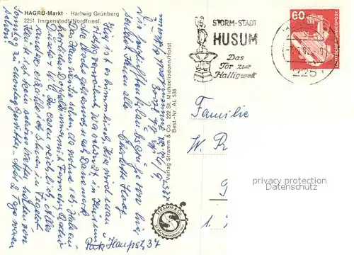 AK / Ansichtskarte Immenstedt_Nordfriesland Hagro Markt Gedenkstein Park Immenstedt_Nordfriesland