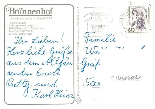 AK / Ansichtskarte Tiefenbach_Oberstdorf Brunnenhof Ferienappartements Restaurant Fitness Studio Hallenbad Tiefenbach_Oberstdorf