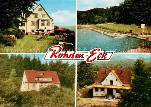 AK / Ansichtskarte Rohden Berggasthaus Rohden Eck Sommerfrische Hallenbad Rohden