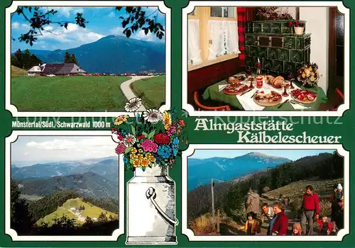 AK / Ansichtskarte Muenstertal_Schwarzwald Almgaststaette Kaelbelescheuer Landschaftspanorama Muenstertal_Schwarzwald