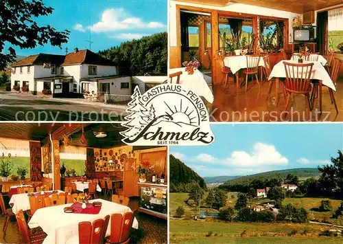 AK / Ansichtskarte Huettenthal_Mossautal Gasthaus Pension Zur Schmelz Restaurant Landschaftspanorama Huettenthal Mossautal