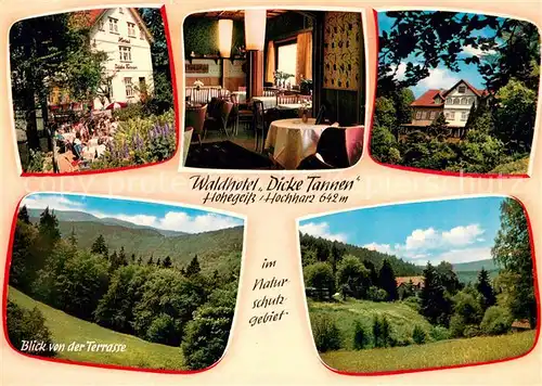 AK / Ansichtskarte Hohegeiss_Harz Waldhotel Dicke Tannen Landschaftspanorama Hohegeiss Harz
