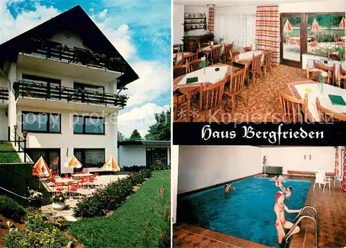 AK / Ansichtskarte Loeffingen Haus Bergfrieden Gaststube Hallenbad Loeffingen