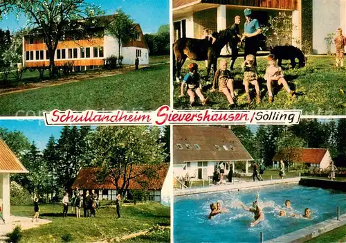 AK / Ansichtskarte Sievershausen_Dassel Wilhelm Block Heim fuer gehoerlose und blinde Kinder Freibad Ponys Sievershausen Dassel