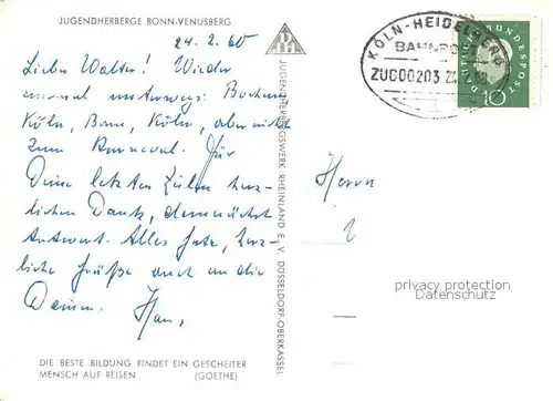 AK / Ansichtskarte Venusberg_Bonn Jugendherberge Venusberg Bonn