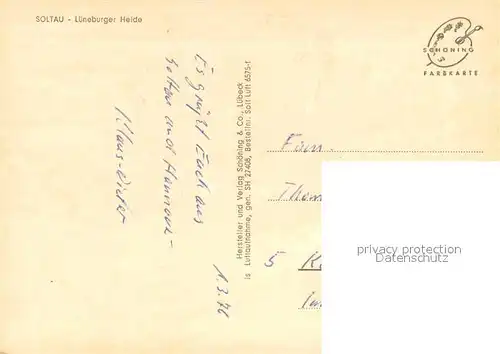 AK / Ansichtskarte Soltau Fliegeraufnahme Lueneburger Heide Soltau