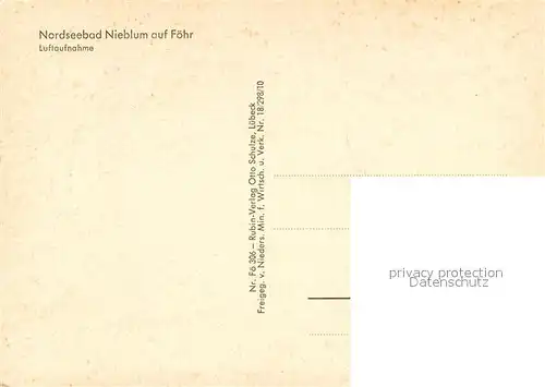 AK / Ansichtskarte Nieblum Fliegeraufnahme Nieblum