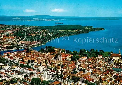 AK / Ansichtskarte Konstanz_Bodensee Fliegeraufnahme mit Meersburg Konstanz_Bodensee