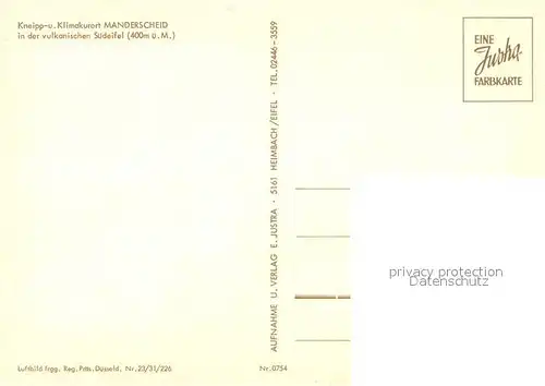 AK / Ansichtskarte Manderscheid_Eifel Kursanatorium Fliegeraufnahme Manderscheid Eifel