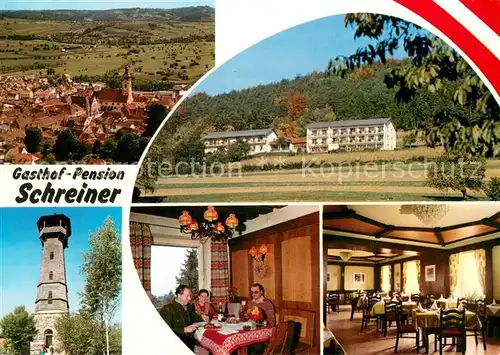 AK / Ansichtskarte Hartberg_Steiermark Gasthof Pension Schreiner Aussichtsturm Gastraeume Hartberg_Steiermark
