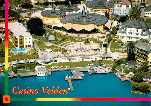 AK / Ansichtskarte Velden_Woerthersee Casino Velden Fliegeraufnahme Velden Woerthersee
