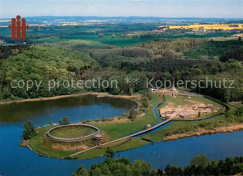 AK / Ansichtskarte Gross_Raden Archaeologisches Freilichtmuseum Fliegeraufnahme Gross Raden