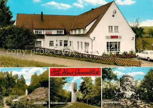 AK / Ansichtskarte Boerninghausen Haus Sonnenblick Gruener See Nonnenstein Bismarck Denkmal Boerninghausen