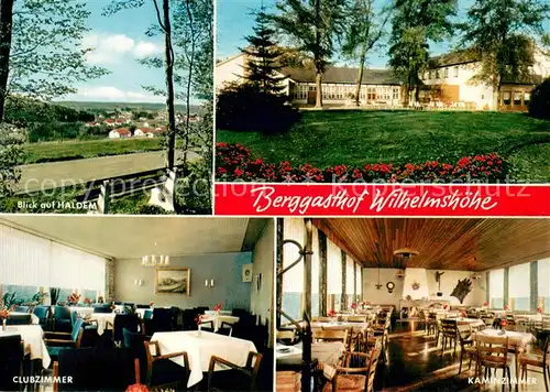 AK / Ansichtskarte Haldem Berggasthof Wilhelmshoehe Clubzimmer Kaminzimmer Haldem