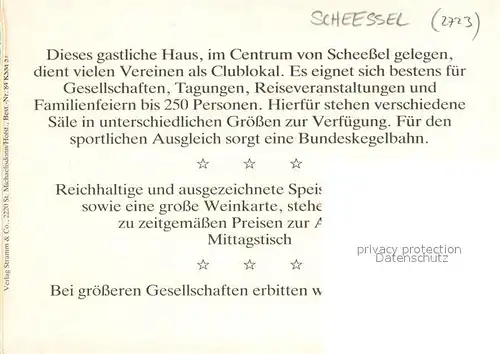 AK / Ansichtskarte Scheessel Scheesseler Hof Gasthaus Informationen Scheessel