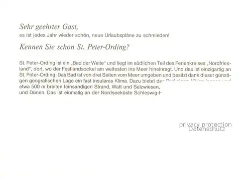 AK / Ansichtskarte St_Peter Ording Haus Boehl Aussenansicht Ortsbeschreibung St_Peter Ording