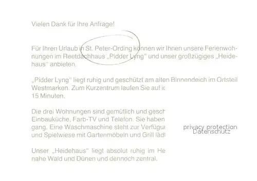 AK / Ansichtskarte St_Peter Ording Ferienwohnungen Reetdachhaus Pidder Lying Aussenansicht Angebot St_Peter Ording