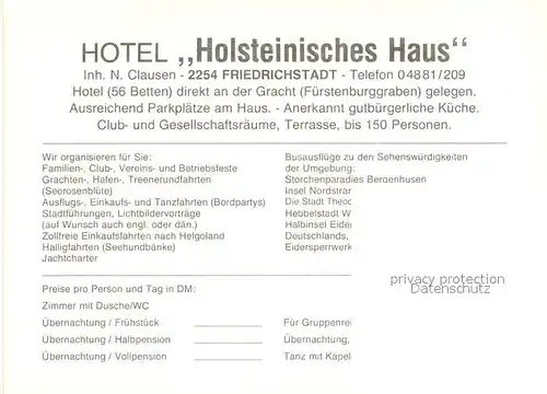 AK / Ansichtskarte Friedrichstadt_Eider Hotel Holsteinisches Haus Gracht Friedrichstadt_Eider